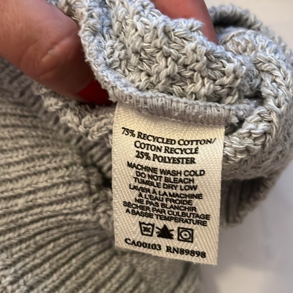 COTTON COUNTRY sweater intricate knit pattern women’s M light gray - Picture 8 of 8
